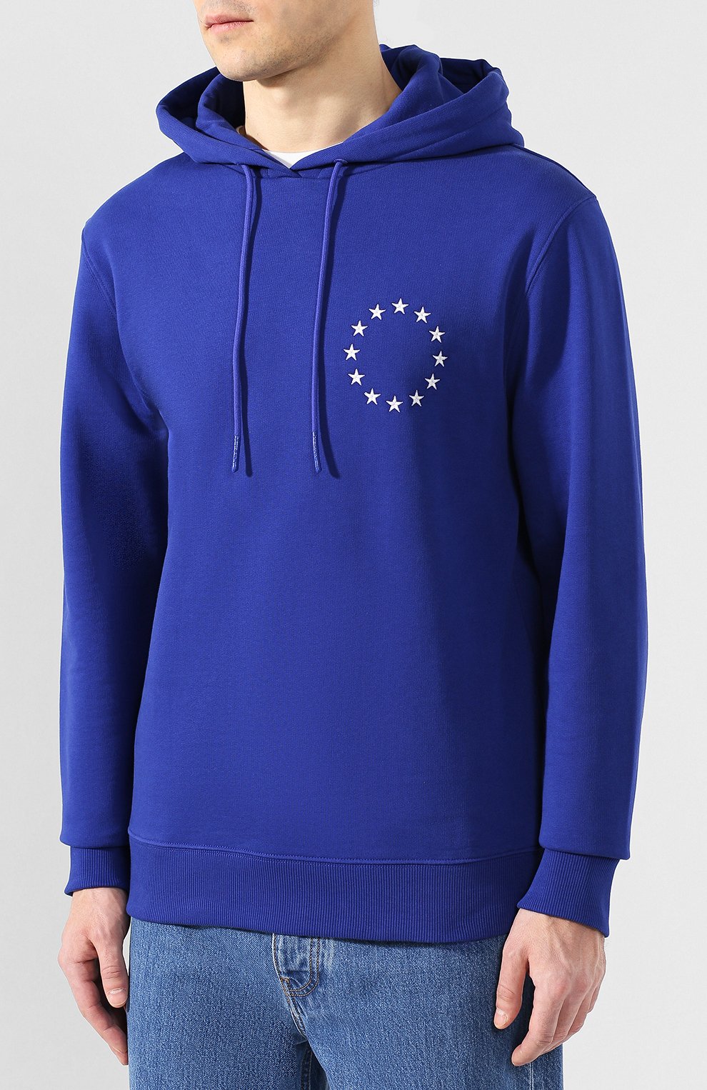 Хлопковое худи ÉTUDES синего цвета по цене 14200 руб., арт. E14B-106-03, фото 3 Хлопковое худи ÉTUDES, арт. E14B-106-03, фото 3