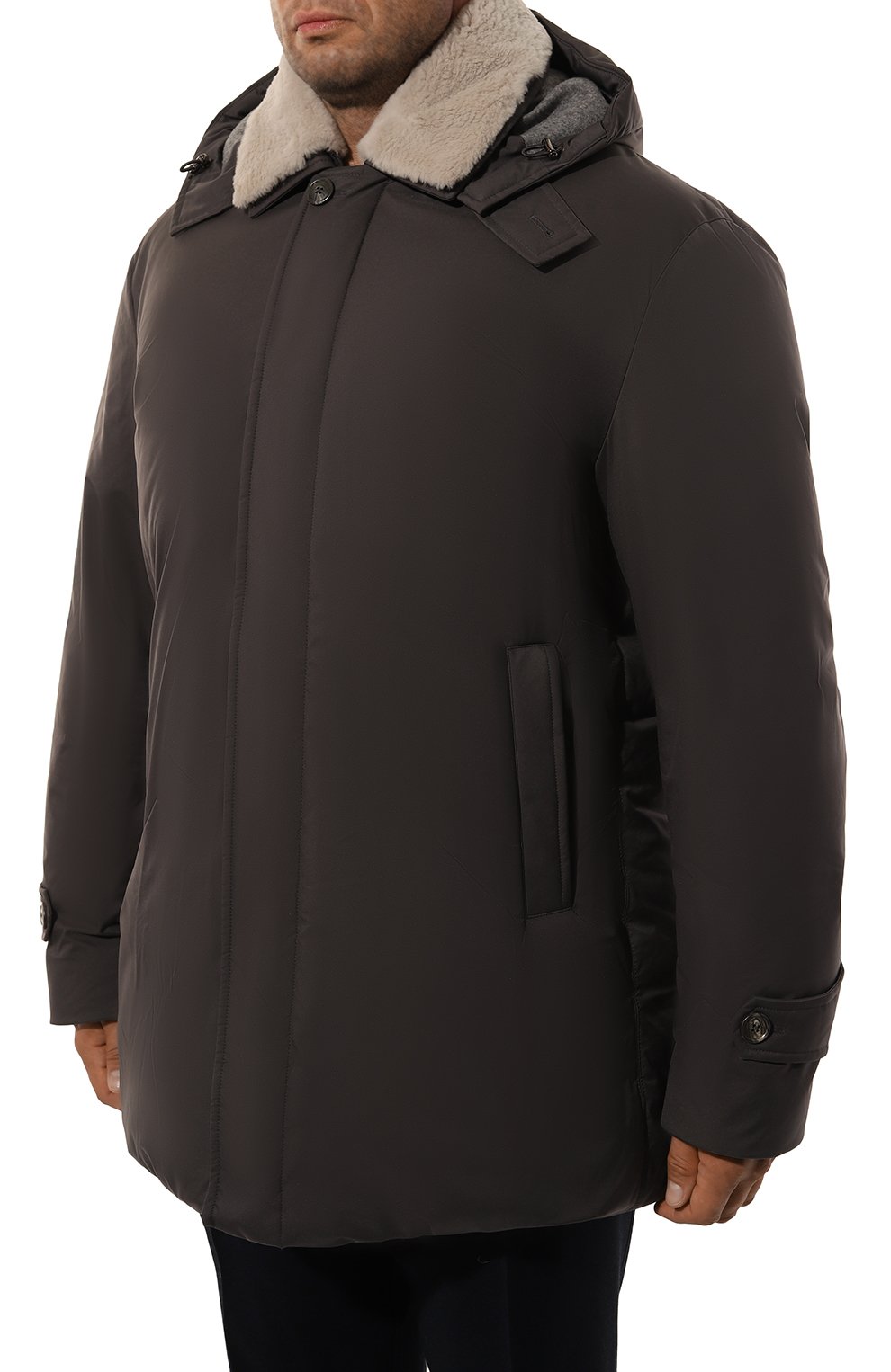 Пуховик с воротником из бобра CORTIGIANI, арт. 1AG625, фото 3