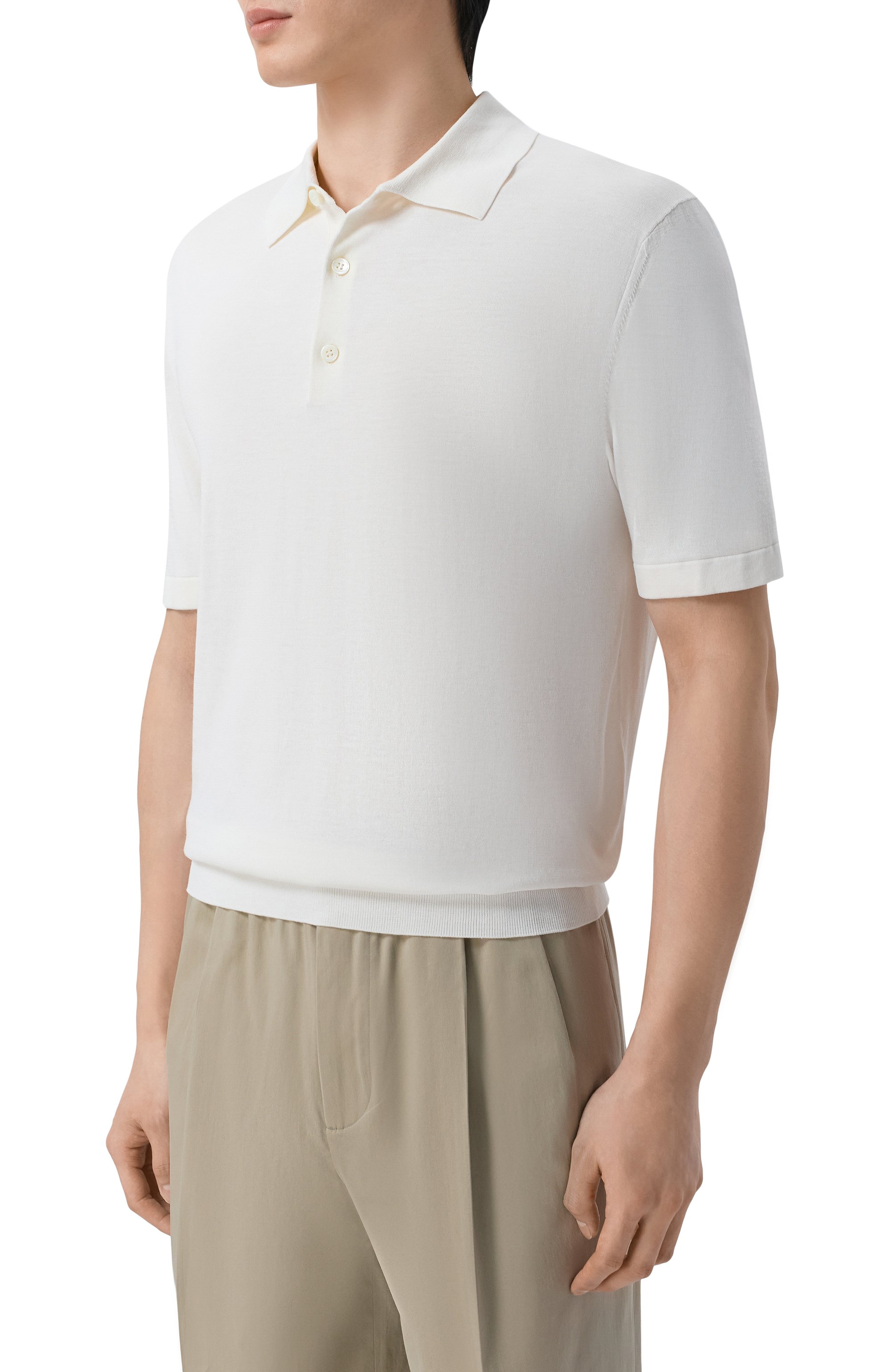 Поло из шелка и хлопка 12 STOREEZ, арт. 136306, фото 3
