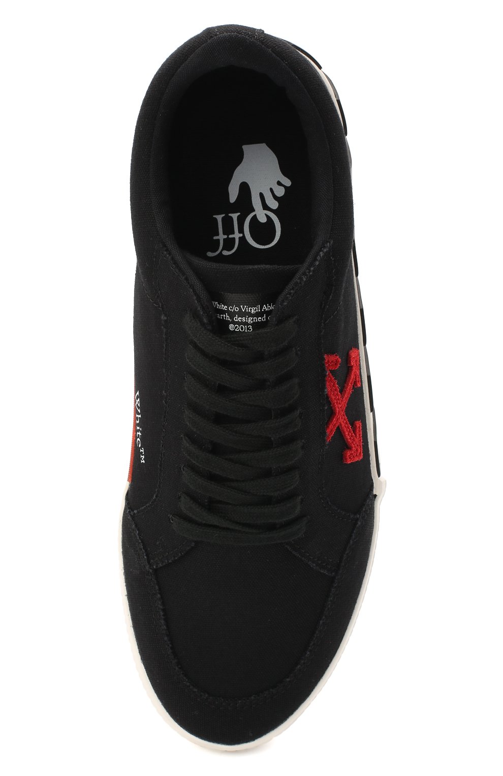 Текстильные кеды vulcanized OFF-WHITE черного цвета по цене 21050 руб., арт. 0MIA085E20FAB0011025, фото 5 Текстильные кеды vulcanized OFF-WHITE, арт. 0MIA085E20FAB0011025, фото 5