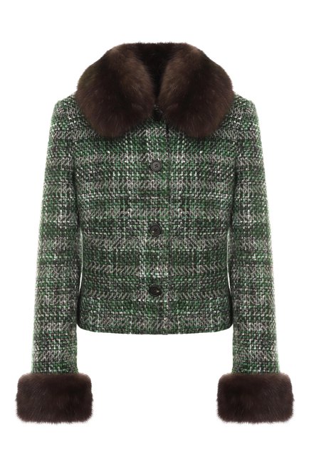 Женский жакет из кашемира и шелка с отделкой из соболя MVST, арт. M25.1PW.J005/13441