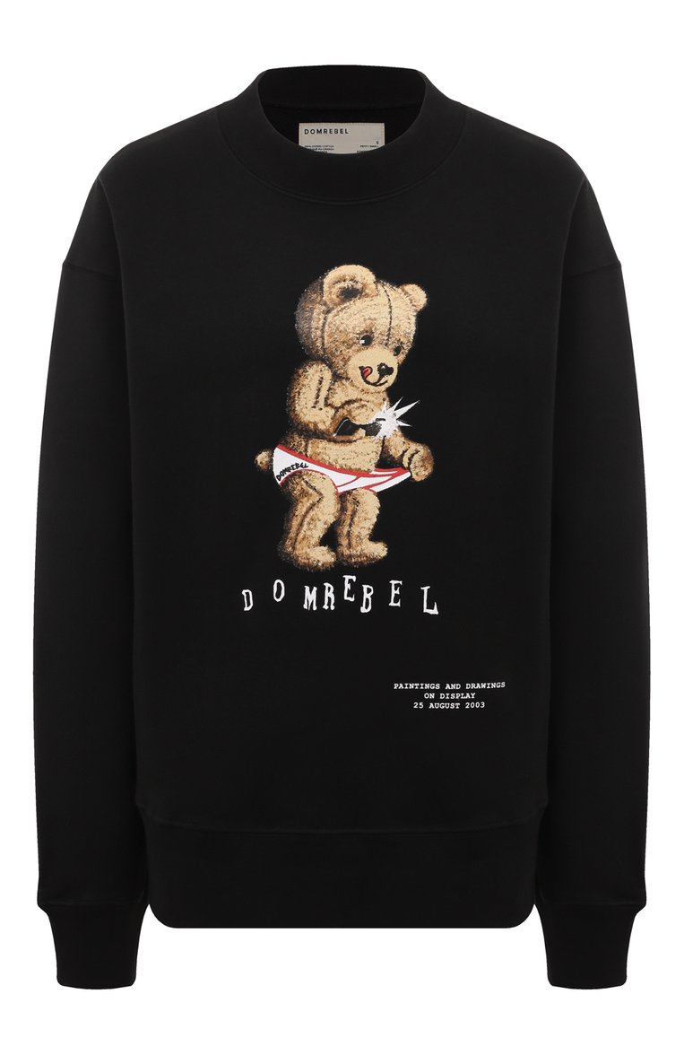 Женский хлопковый свитшот DOMREBEL черного цвета, арт. SNAPSH0T/SWEATSHIRT | Фото 1 (Рукава: Длинные; Длина (для топов): Стандартные; Стили: Гранж; Материал сплава: Проставлено; Материал внешний: Хлопок; Драгоценные камни: Проставлено; Женское Кросс-КТ: Свитшот-одежда)