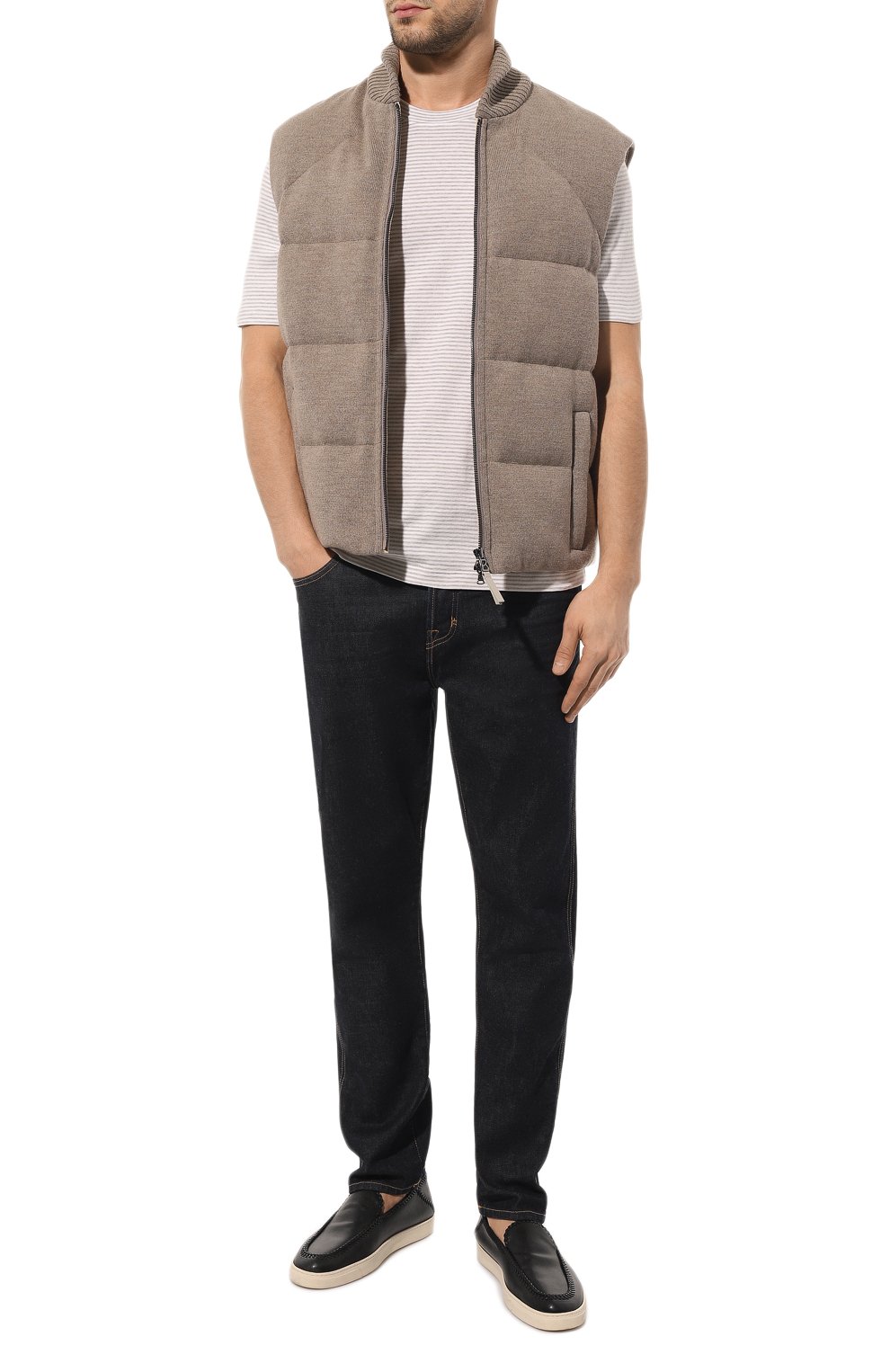 Футболка из хлопка и льна BRUNELLO CUCINELLI, арт. MTS811308, фото 2