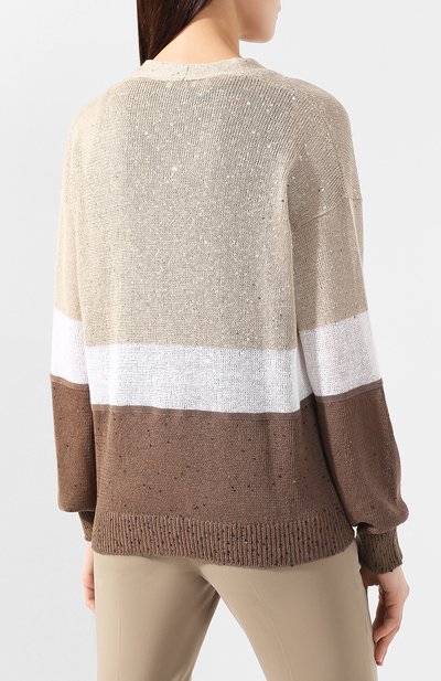 Кардиган из смеси льна и шелка BRUNELLO CUCINELLI, арт. M10551906, фото 4