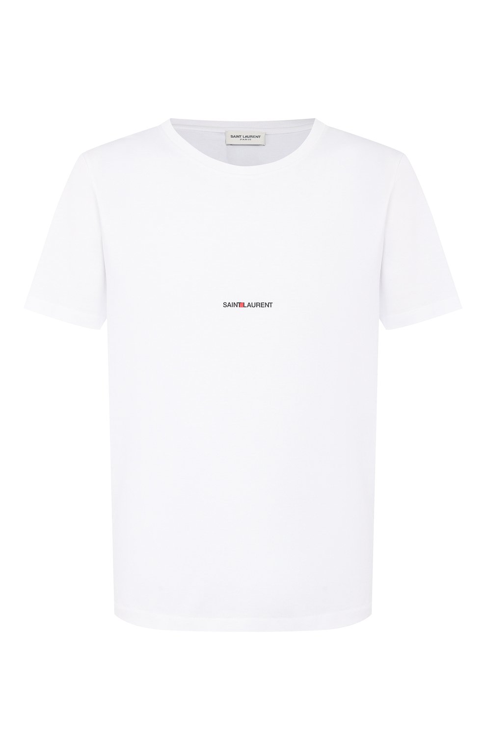 Хлопковая футболка SAINT LAURENT белого цвета по цене 57550 руб., арт. 464572/YB2DQ, фото 1 Хлопковая футболка SAINT LAURENT, арт. 464572/YB2DQ, фото 1