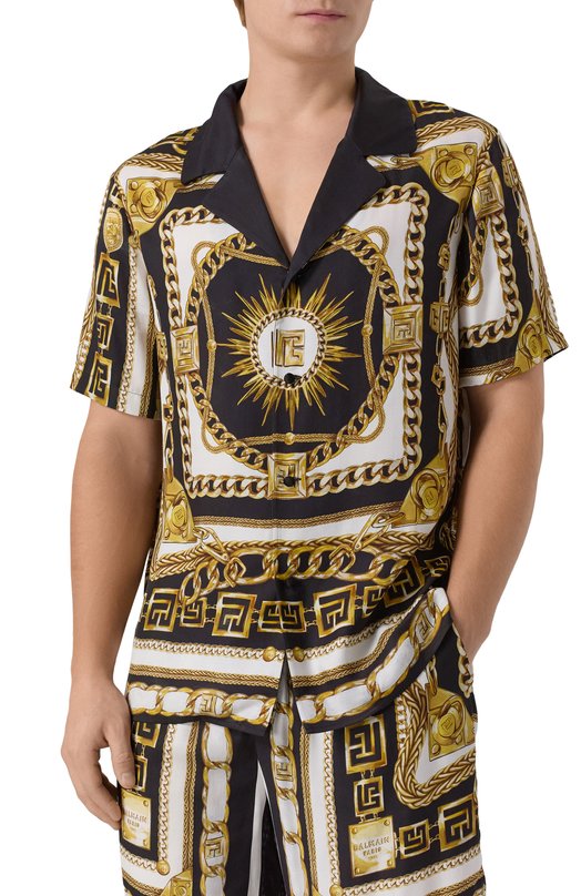 Рубашка из вискозы Balmain FH1HN150/VI41 Разноцветный  FH1HN150/VI41 Фото 3