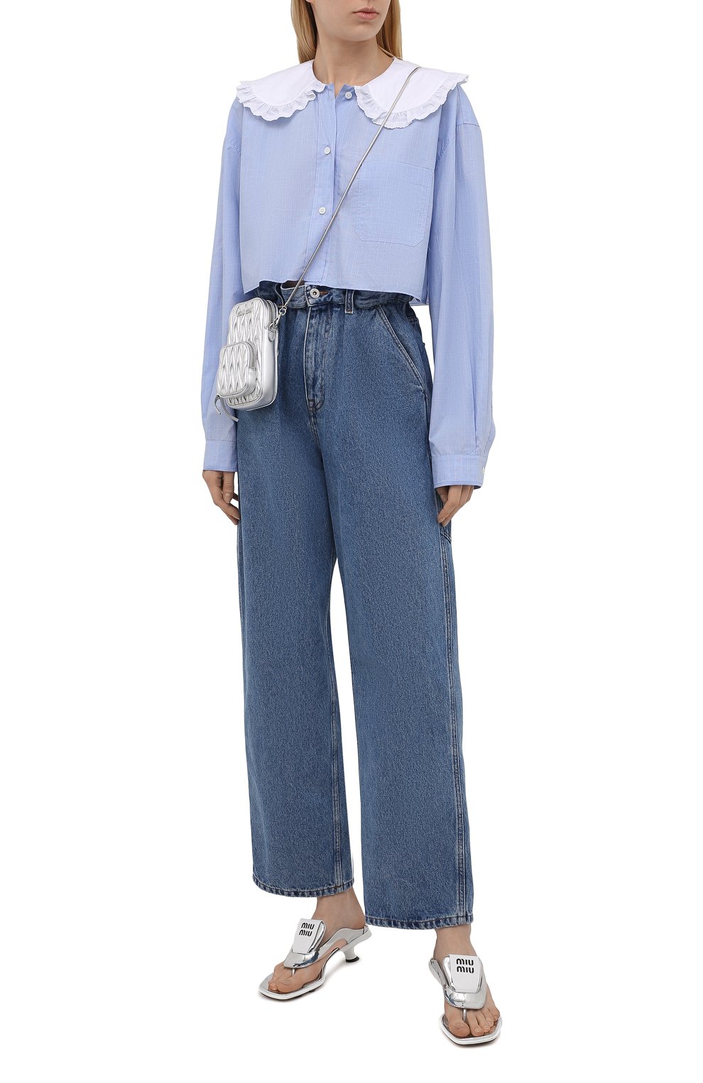 Хлопковая рубашка MIU MIU, арт. MK1570-1SCC-F0012, фото 2