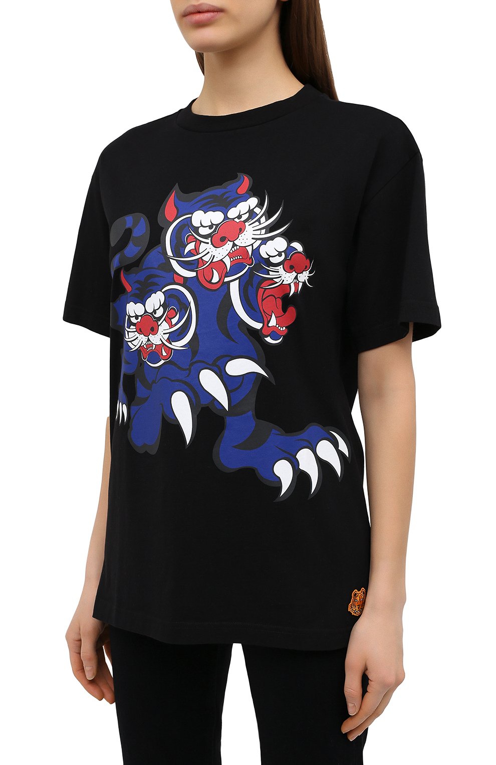 Хлопковая футболка KENZO черного цвета по цене 16050 руб., арт. FB52TS6414SJ, фото 3 Хлопковая футболка KENZO, арт. FB52TS6414SJ, фото 3