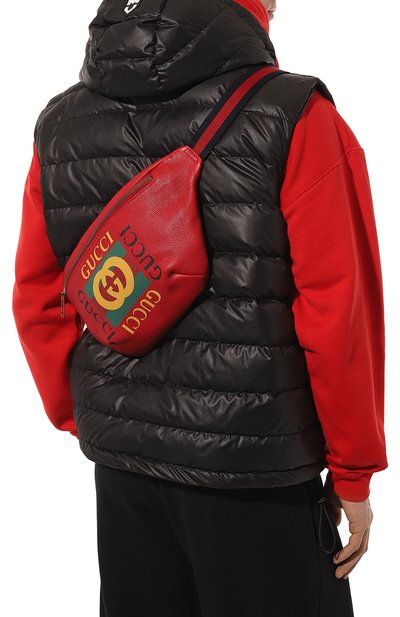 Кожаная поясная сумка GUCCI красного цвета по цене 141120 руб., арт. 530412 0GDCT, фото 2 Кожаная поясная сумка GUCCI, арт. 530412 0GDCT, фото 2