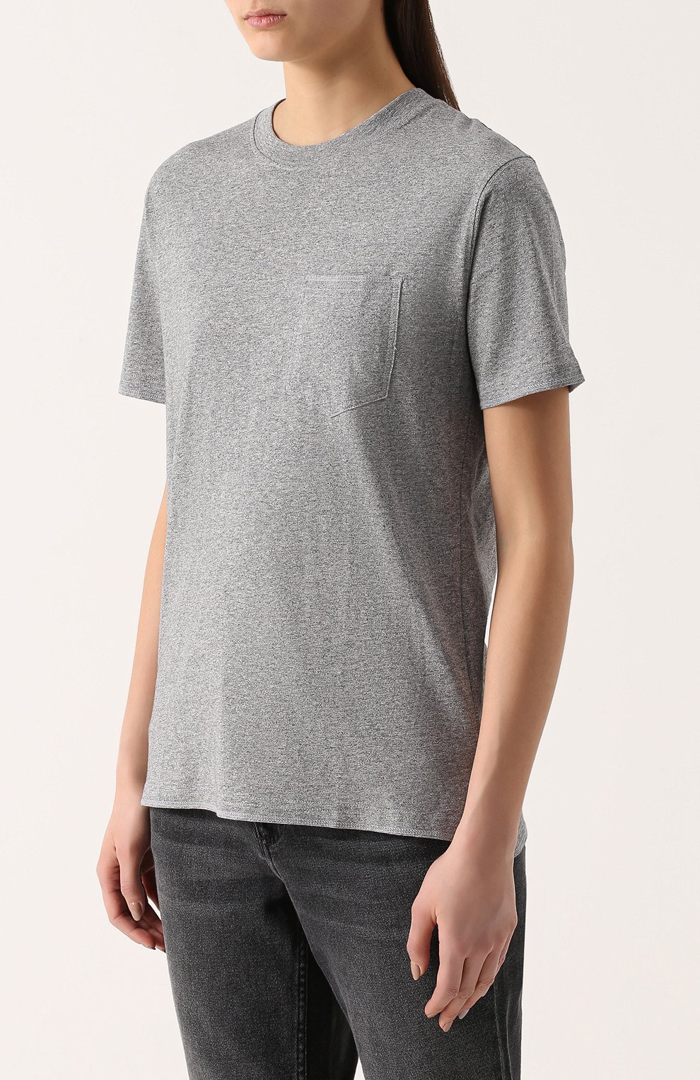 Хлопковая футболка с круглым вырезом и накладным карманом AECA WHITE, арт. P0CKET TEE LIGHT, фото 3