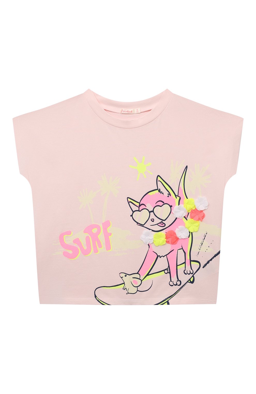 Хлопковая футболка BILLIEBLUSH светло-розового цвета по цене 3960 руб., арт. U20086, фото 1 Хлопковая футболка BILLIEBLUSH, арт. U20086, фото 1