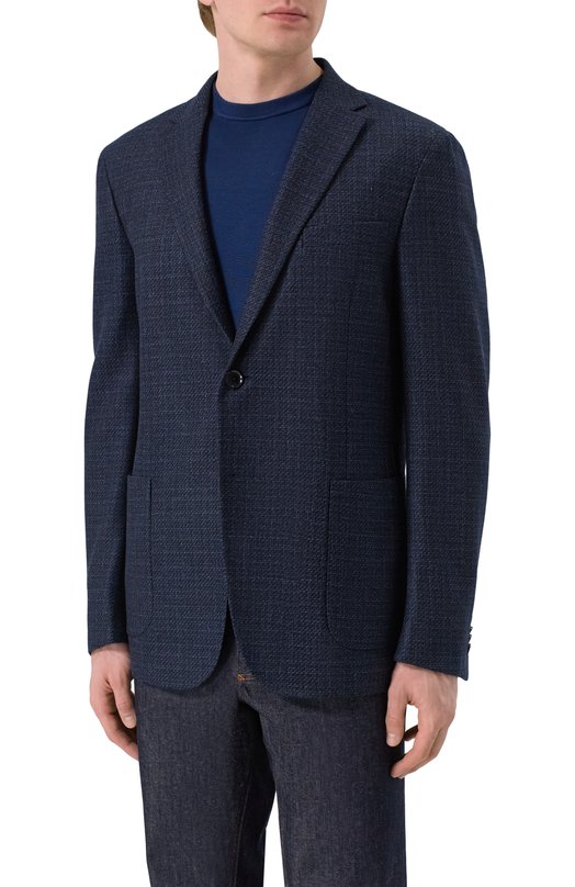 Шерстяной пиджак Zegna R850713/1D7SG0 Синий  R850713/1D7SG0 Фото 4