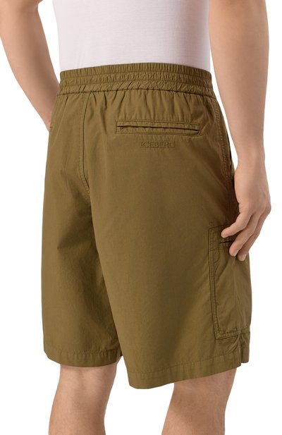Хлопковые шорты ICEBERG хаки цвета по цене 34950 руб., арт. D070/0032, фото 4 Хлопковые шорты ICEBERG, арт. D070/0032, фото 4