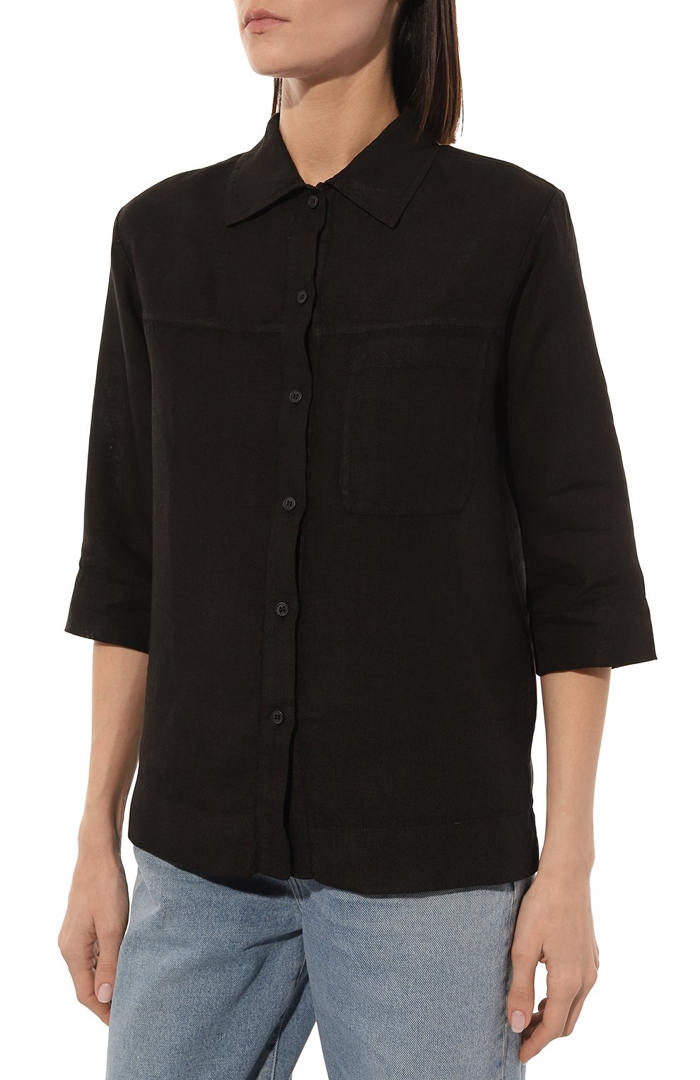 Льняная рубашка GRAN SASSO черного цвета по цене 26950 руб., арт. 61234/50002, фото 3 Льняная рубашка GRAN SASSO, арт. 61234/50002, фото 3