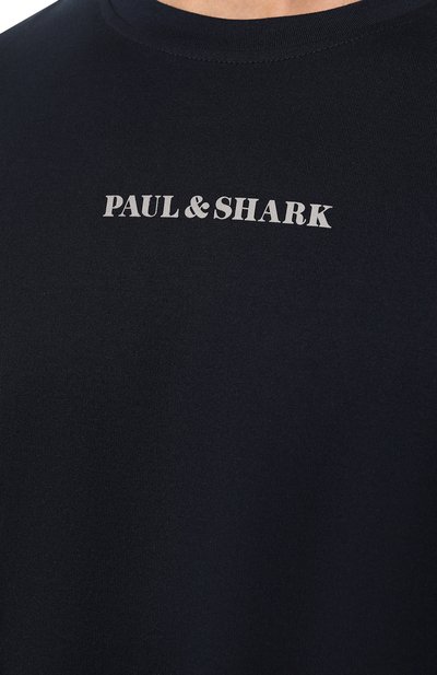 Хлопковая футболка PAUL&SHARK темно-синего цвета по цене 14200 руб., арт. 22411044, фото 5 Хлопковая футболка PAUL&SHARK, арт. 22411044, фото 5