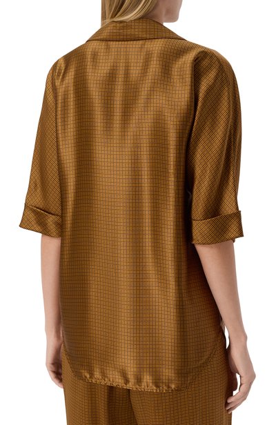 Атласная рубашка KITON бронзового цвета по цене 245500 руб., арт. D61406K0584I, фото 4 Атласная рубашка KITON, арт. D61406K0584I, фото 4