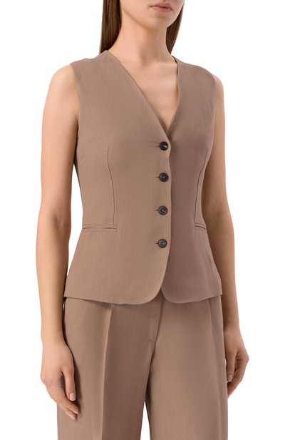 Жилет из вискозы и льна ANTONELLI FIRENZE бежевого цвета по цене 69950 руб., арт. N3587Q/935, фото 3 Жилет из вискозы и льна ANTONELLI FIRENZE, арт. N3587Q/935, фото 3