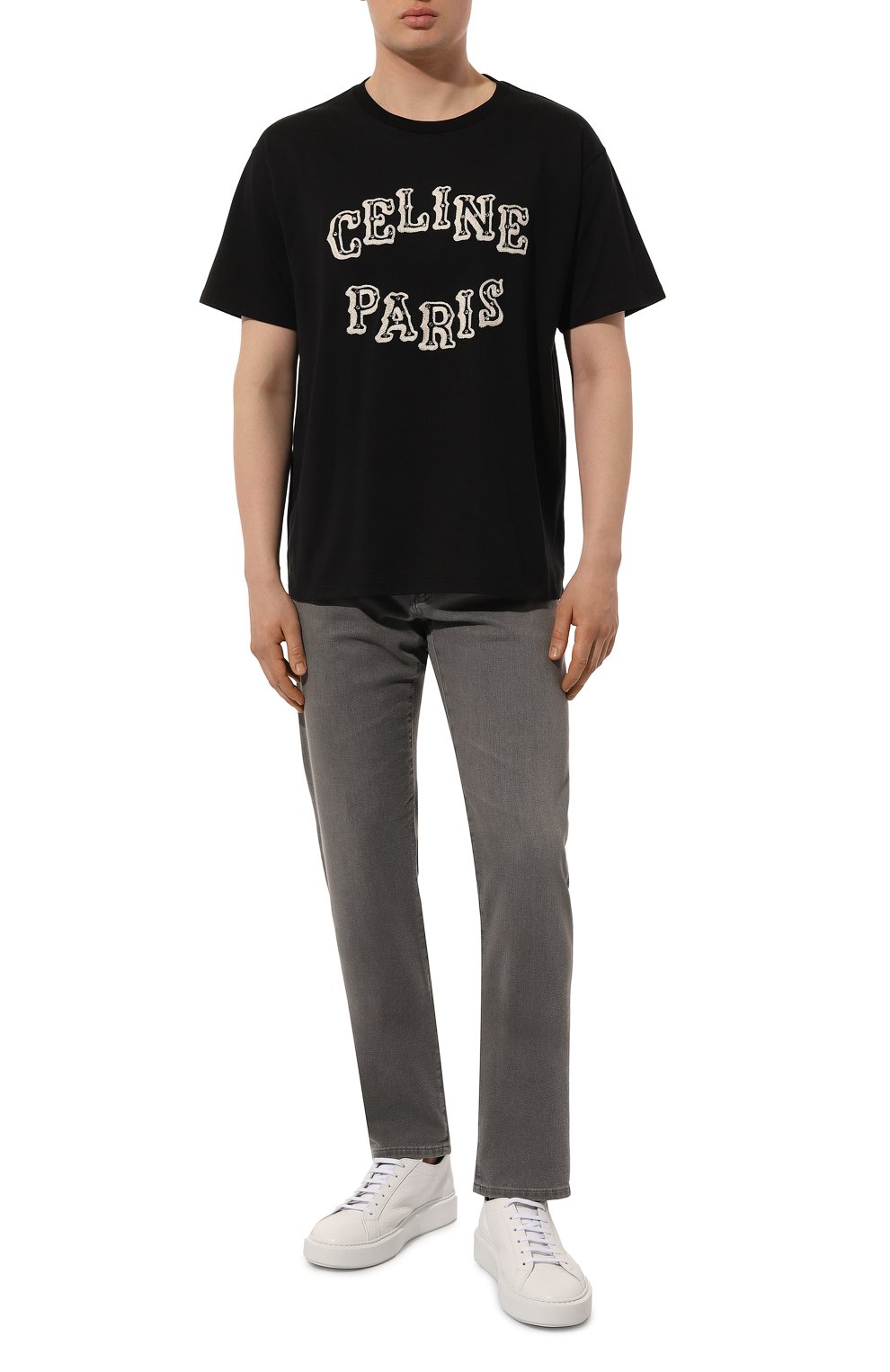 Хлопковая футболка CELINE, арт. 2X24J671Q, фото 2
