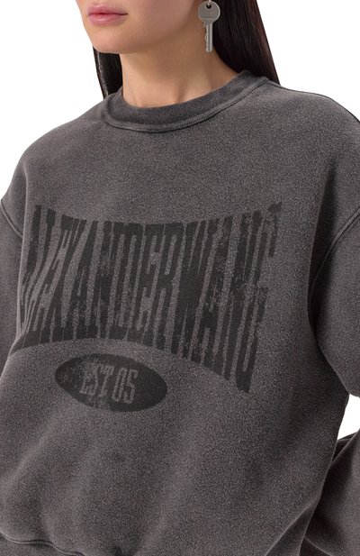 Хлопковый свитшот ALEXANDERWANG.T темно-серого цвета по цене 49700 руб., арт. 4CC2251539, фото 5 Хлопковый свитшот ALEXANDERWANG.T, арт. 4CC2251539, фото 5