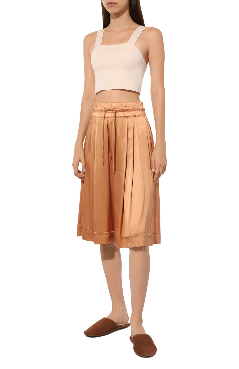 Шелковые шорты COSY SUNDAY светло-коричневого цвета по цене 95900 руб., арт. S2-211-, фото 2 Шелковые шорты COSY SUNDAY, арт. S2-211-, фото 2