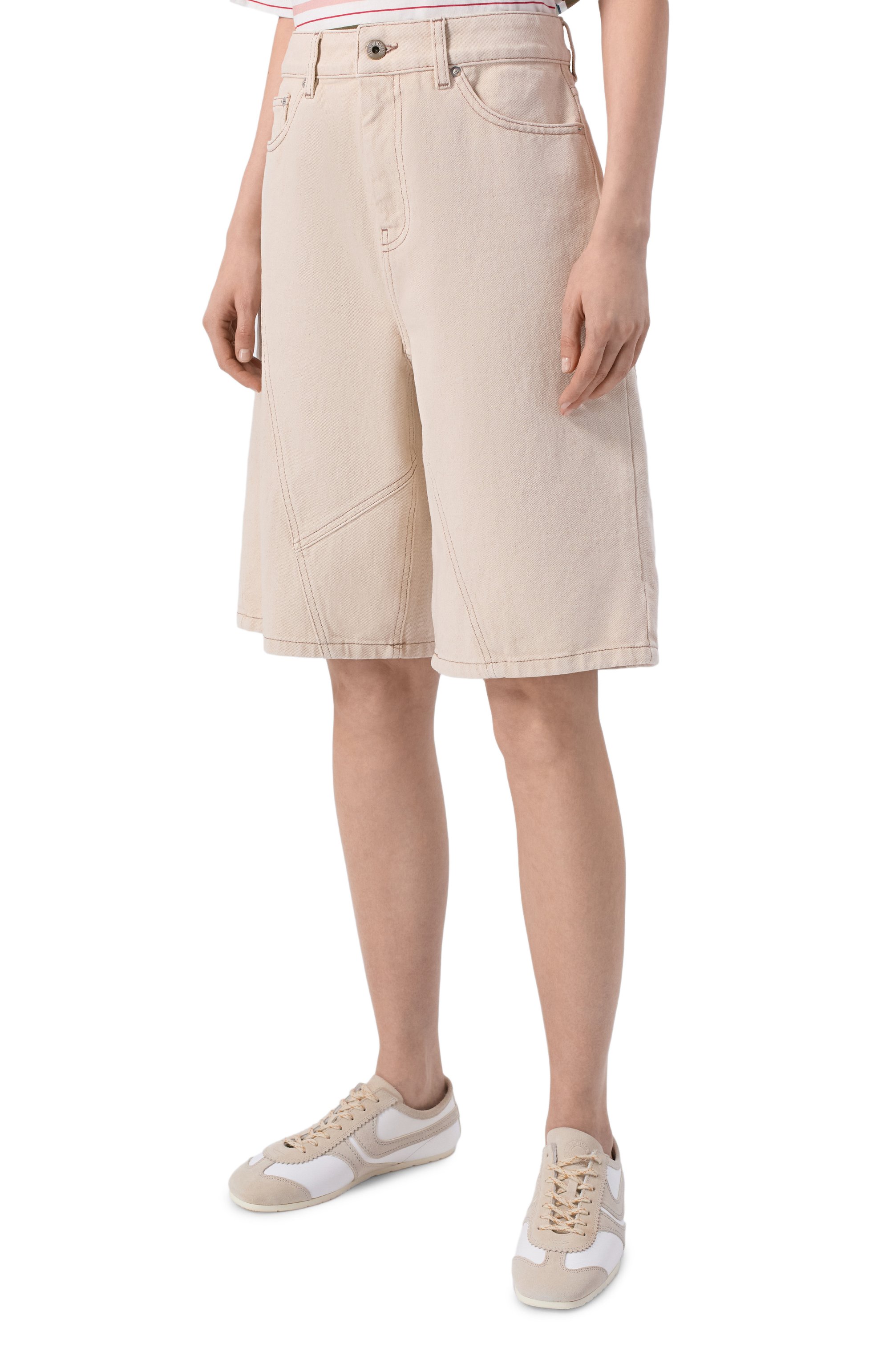 Джинсовые шорты HALFBOY кремового цвета по цене 46350 руб., арт. HS261WB004 DM013/BERMUDA, фото 3 Джинсовые шорты HALFBOY, арт. HS261WB004 DM013/BERMUDA, фото 3