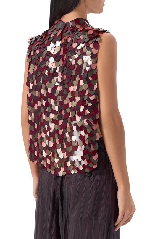 Топ из вискозы Dries Van Noten 252-010795-2317 Бордовый  252-010795-2317 Фото 4