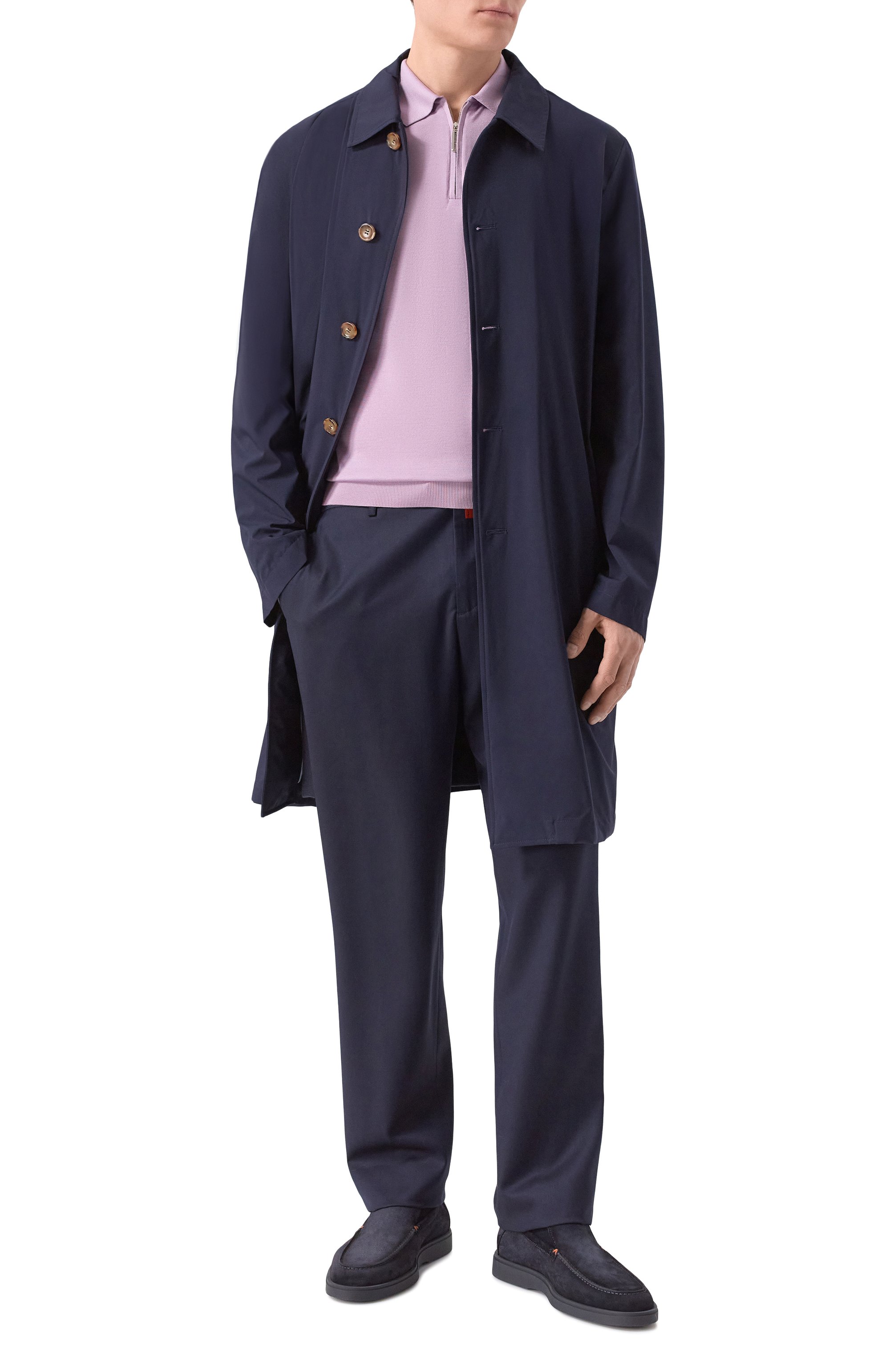 Замшевые лоферы detroit SANTONI темно-синего цвета по цене 87950 руб., арт. MGDG1782400TBGEX, фото 2 Замшевые лоферы detroit SANTONI, арт. MGDG1782400TBGEX, фото 2