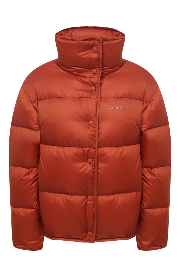 Женский пуховик ACNE STUDIOS красного цвета, арт. A90298 | Фото 1 (Рукава: Длинные; Длина (верхняя одежда): Короткие; Материал внешний: Синтетический материал; Материал подклада: Синтетический материал; Материал утеплителя: Пух и перо; Стили: Спорт-шик; Кросс-КТ: Пуховик)