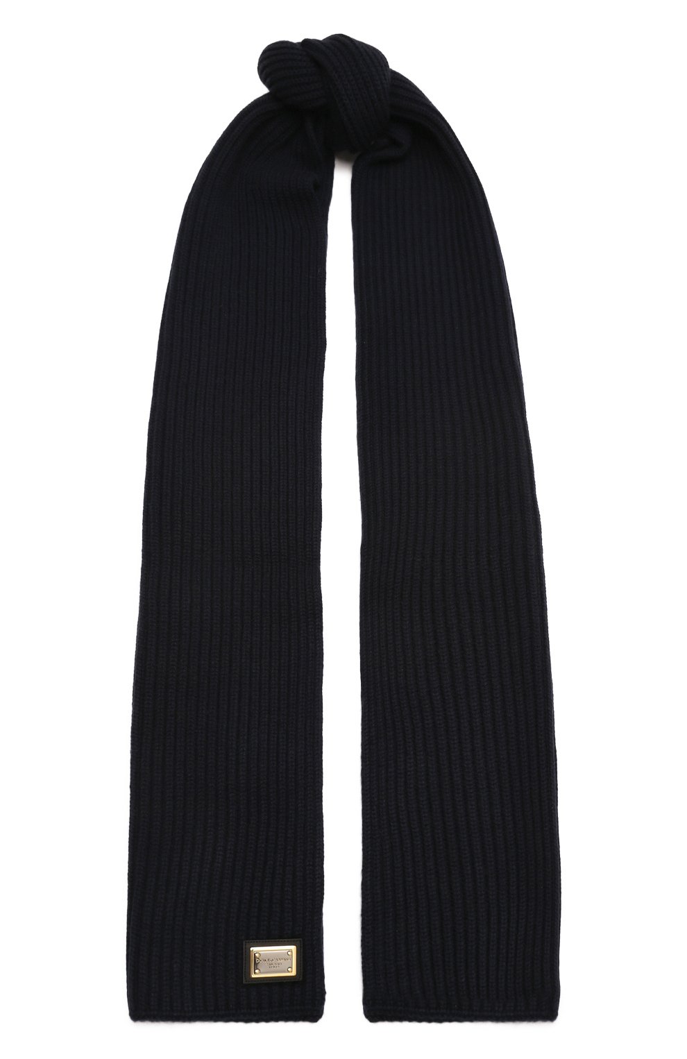 Кашемировый шарф DOLCE & GABBANA темно-синего цвета по цене 85700 руб., арт. GXK64T/JAWK0, фото 1 Кашемировый шарф DOLCE & GABBANA, арт. GXK64T/JAWK0, фото 1
