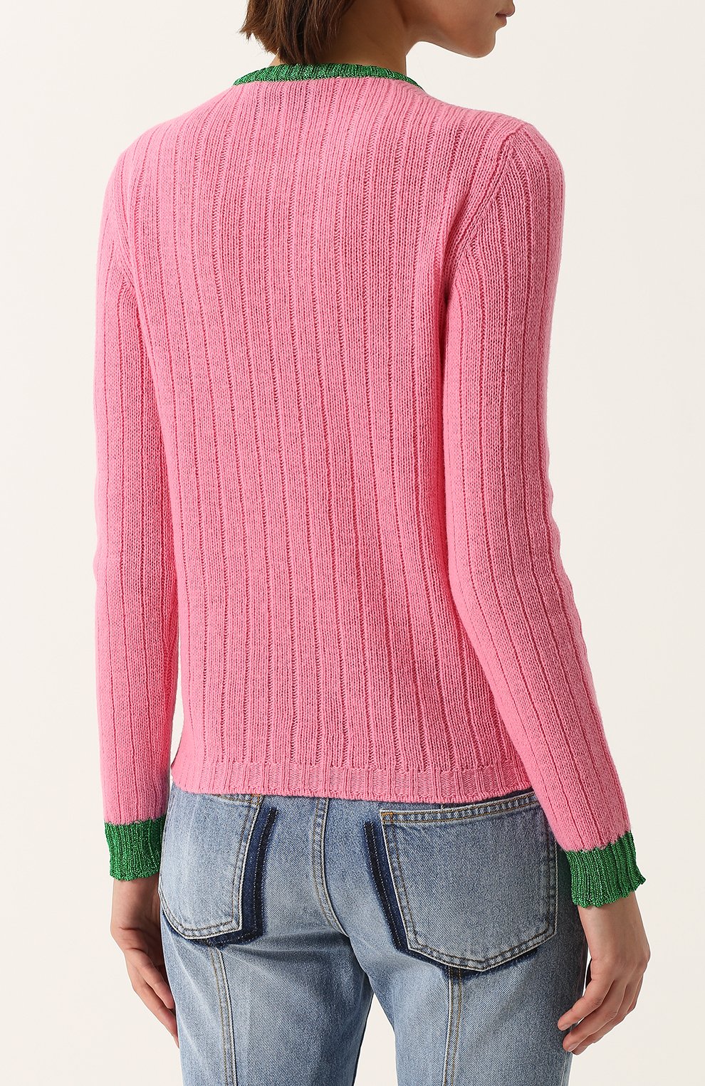 Шерстяной пуловер фактурной вязки с круглым вырезом GUCCI, арт. 482367/X9D49, фото 4