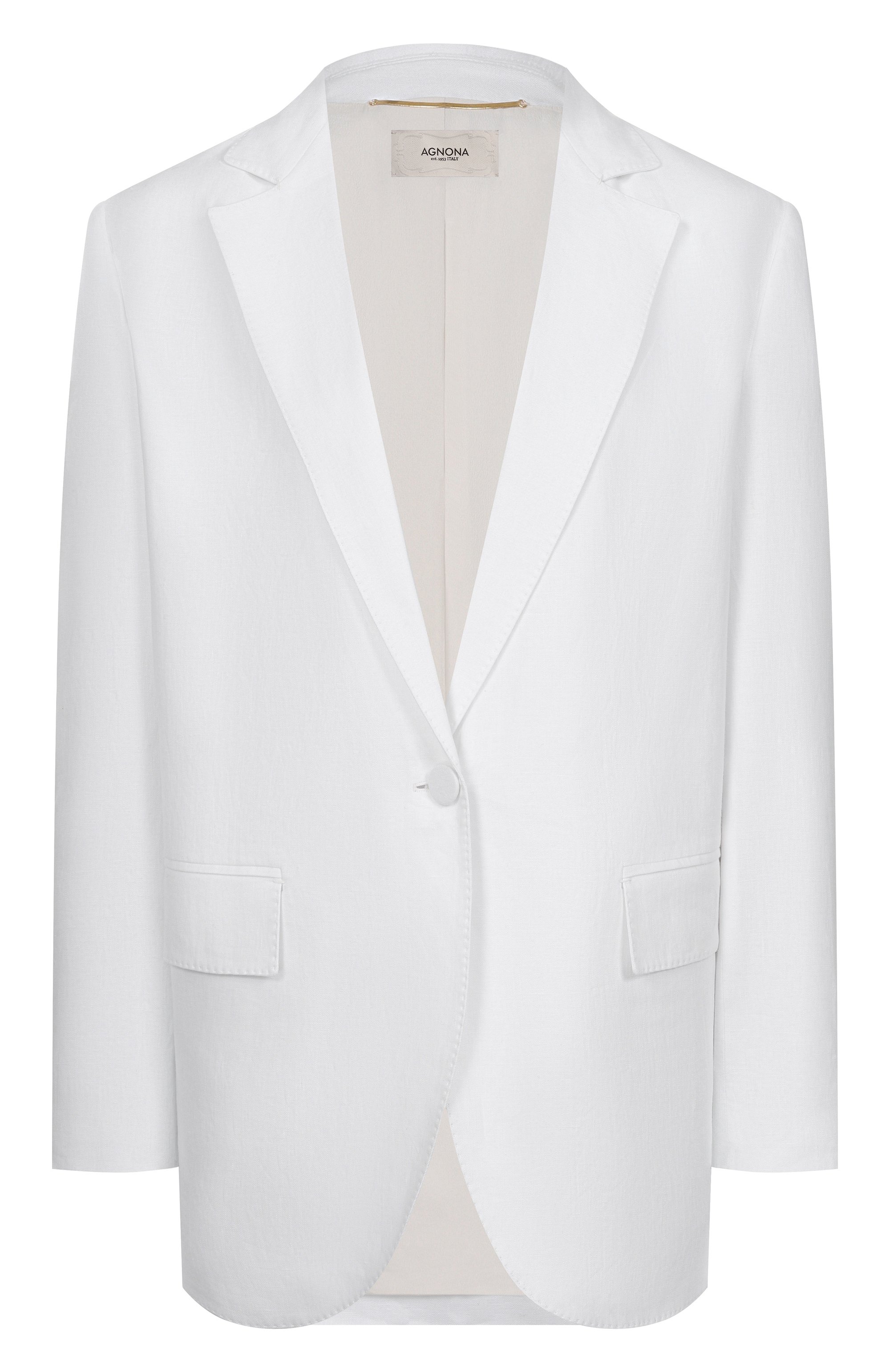 Льняной жакет AGNONA белого цвета по цене 363500 руб., арт. TX1102E/U3049E, фото 1 Льняной жакет AGNONA, арт. TX1102E/U3049E, фото 1