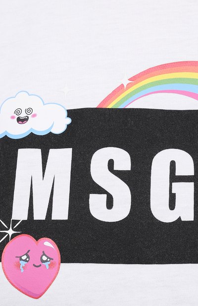 Хлопковая футболка MSGM белого цвета по цене 15600 руб., арт. 3041MDM169 217298, фото 5 Хлопковая футболка MSGM, арт. 3041MDM169 217298, фото 5