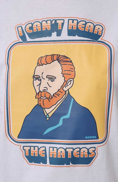 Хлопковая футболка LOOM BY RODINA белого цвета по цене 7900 руб., арт. LBR-TSH03, фото 5 Хлопковая футболка LOOM BY RODINA, арт. LBR-TSH03, фото 5