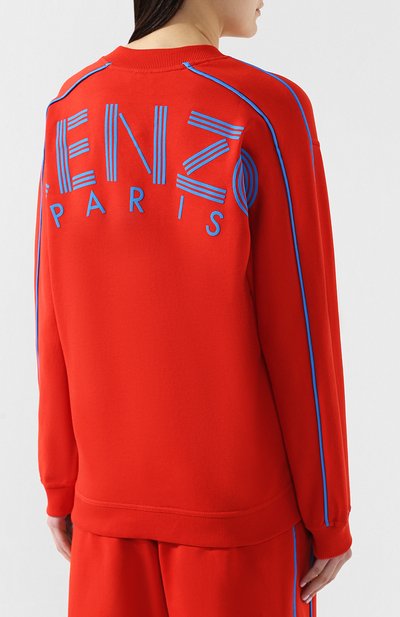 Хлопковый пуловер KENZO красного цвета по цене 27550 руб., арт. 2SW774952, фото 4 Хлопковый пуловер KENZO, арт. 2SW774952, фото 4