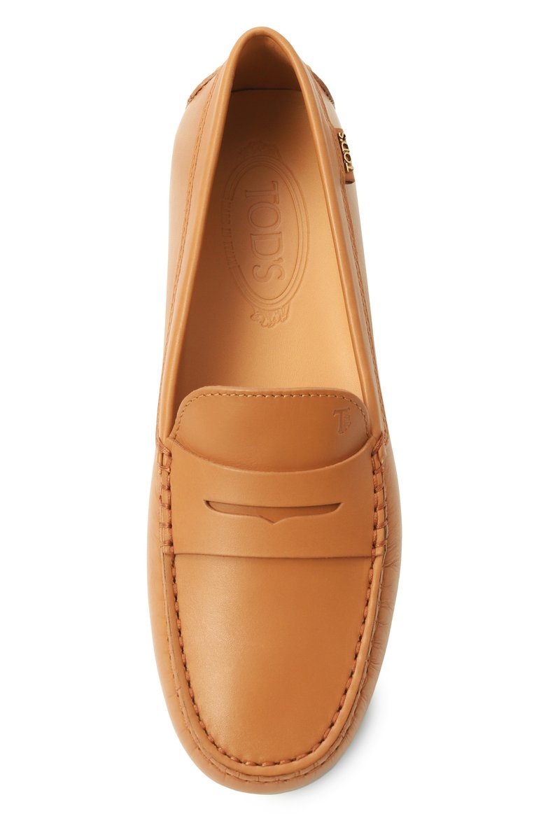 Женские кожаные мокасины TOD’S светло-коричневого цвета, арт. XXW22L00010N6M | Фото 6 (Материал внутренний: Натуральная кожа; Материал внешний: Натуральная кожа; Подошва: Плоская)