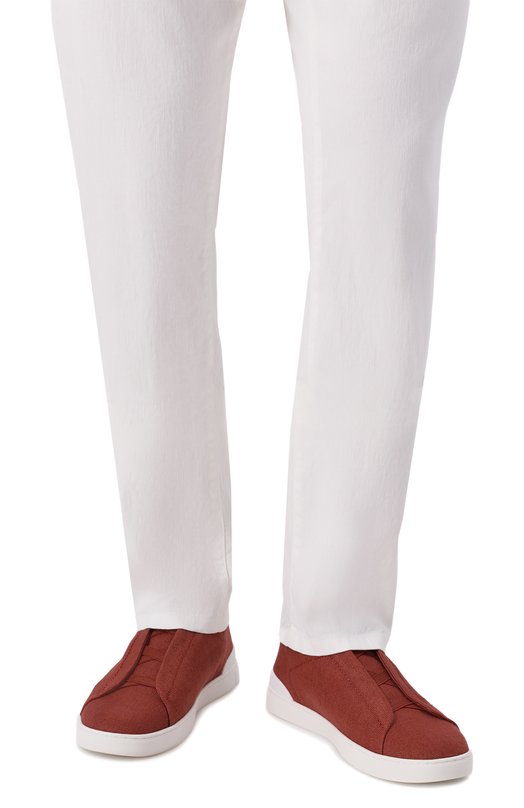 Текстильные кеды Triple Stitch Zegna S7981Z/LHLNA Красный  S7981Z/LHLNA Фото 3