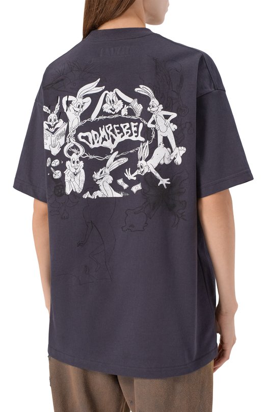 Хлопковая футболка DOMREBEL BUNWIRE T-SHIRT Чёрный  BUNWIRE T-SHIRT Фото 4