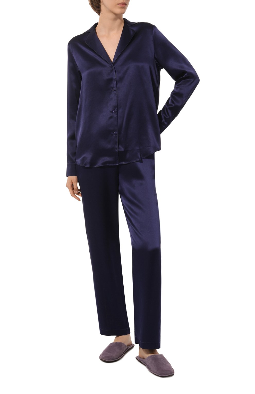 Шелковая рубашка AUBADE темно-синего цвета по цене 30600 руб., арт. QS44, фото 2 Шелковая рубашка AUBADE, арт. QS44, фото 2