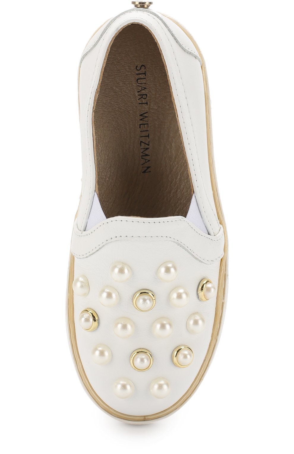 Кожаные слипоны с жемчужинами STUART WEITZMAN, арт. B182508/24-30, фото 4