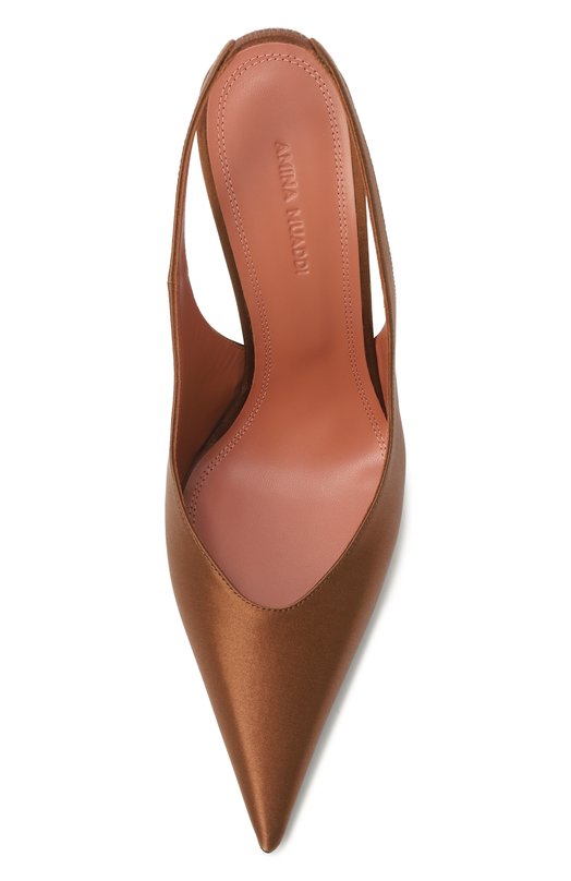 Текстильные туфли Anok Sling 105 Amina Muaddi AN0K SLING 105/SATIN Коричневый  AN0K SLING 105/SATIN Фото 6