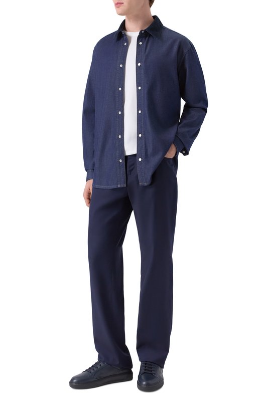 Шерстяные брюки Kiton UPR005LK0127H05 Синий  UPR005LK0127H05 Фото 2