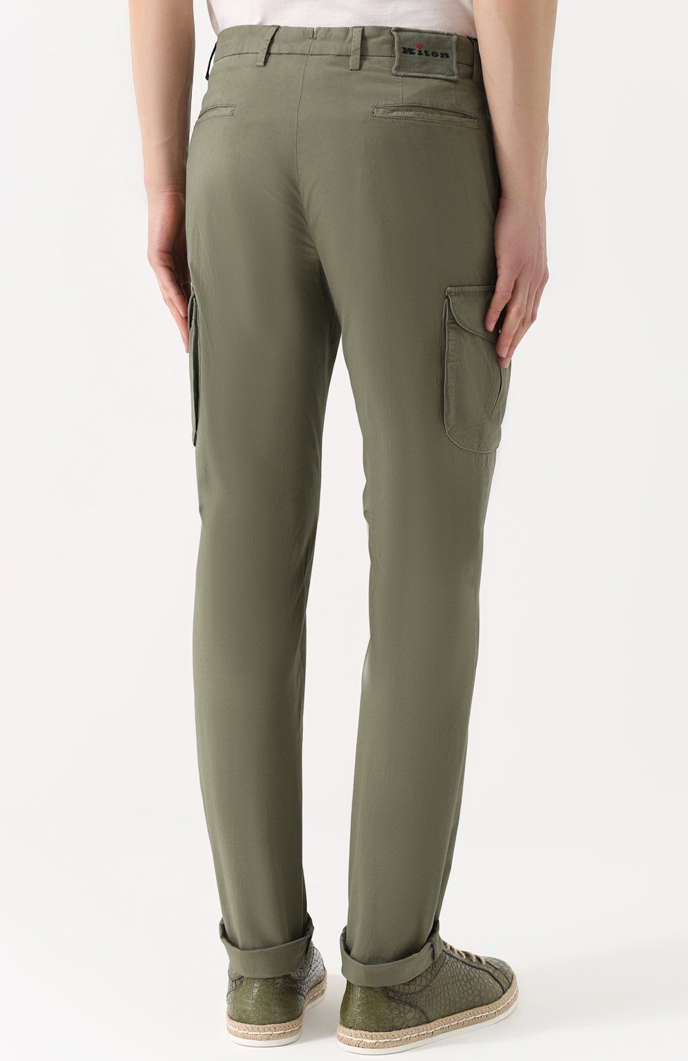 Хлопковые брюки карго KITON, арт. UFPPCA/6N78, фото 4