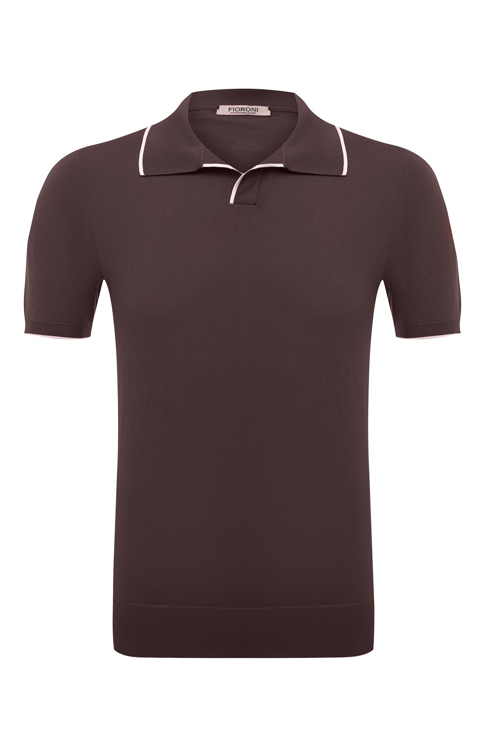 Хлопковое поло FIORONI коричневого цвета по цене 45450 руб., арт. MK20260C2, фото 1 Хлопковое поло FIORONI, арт. MK20260C2, фото 1
