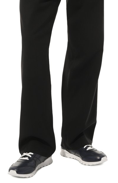 Кожаные кроссовки KITON синего цвета по цене 96350 руб., арт. USSA077N00100, фото 3 Кожаные кроссовки KITON, арт. USSA077N00100, фото 3