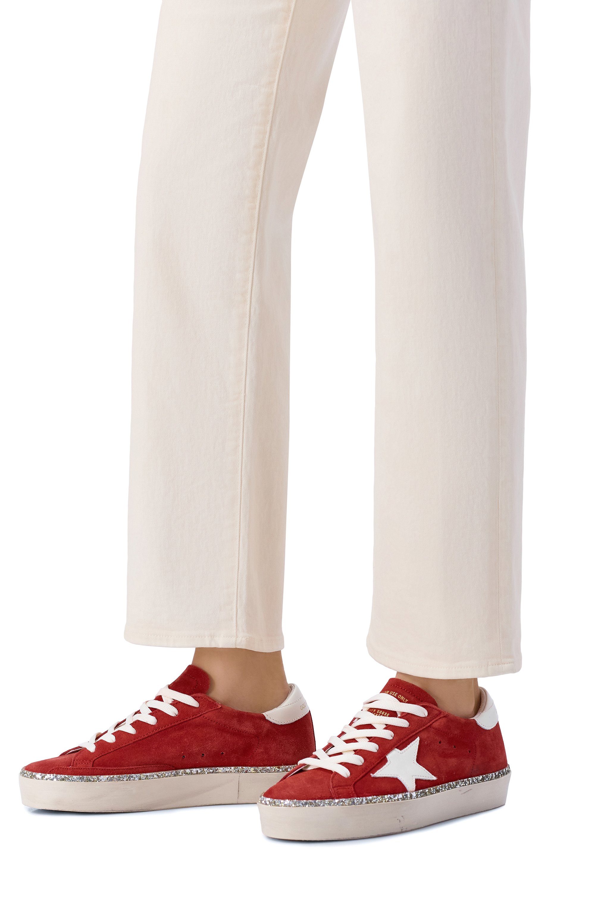 Замшевые кеды hi star GOLDEN GOOSE DELUXE BRAND красного цвета по цене 74600 руб., арт. GWF00118.F008682, фото 2 Замшевые кеды hi star GOLDEN GOOSE DELUXE BRAND, арт. GWF00118.F008682, фото 2
