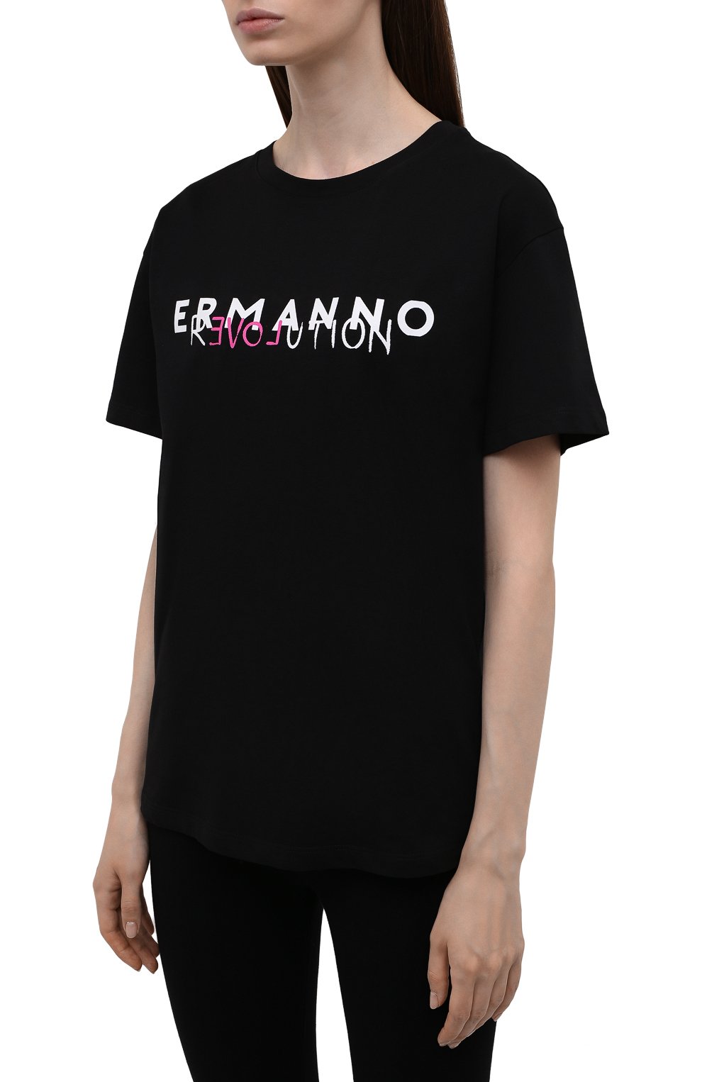 Хлопковая футболка ERMANNO FIRENZE, арт. D39ET TS05JC0, фото 3