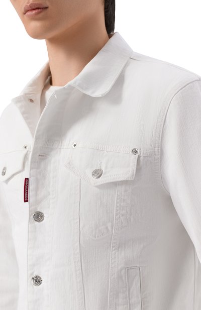 Джинсовая куртка DSQUARED2 белого цвета по цене 69950 руб., арт. S74AM1673/S39781, фото 5 Джинсовая куртка DSQUARED2, арт. S74AM1673/S39781, фото 5