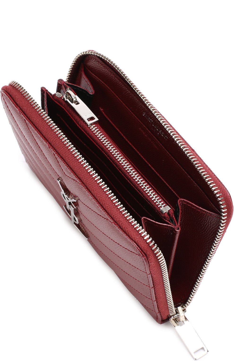 Кожаное портмоне на молнии с логотипом бренда SAINT LAURENT, арт. 481407/B0W02, фото 3