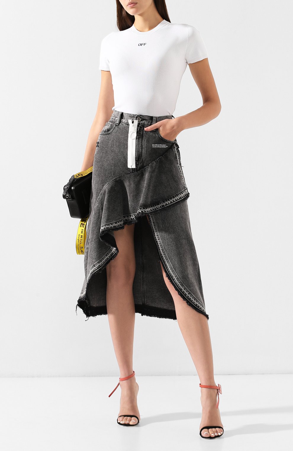 Топ из вискозы OFF-WHITE белого цвета по цене 32400 руб., арт. 0WHE001R19C980530110, фото 2 Топ из вискозы OFF-WHITE, арт. 0WHE001R19C980530110, фото 2