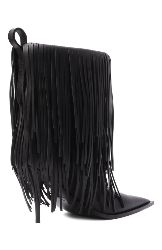 Кожаные ботильоны Avenue Fringe Balenciaga 855350/WBD00 Чёрный  855350/WBD00 Фото 5